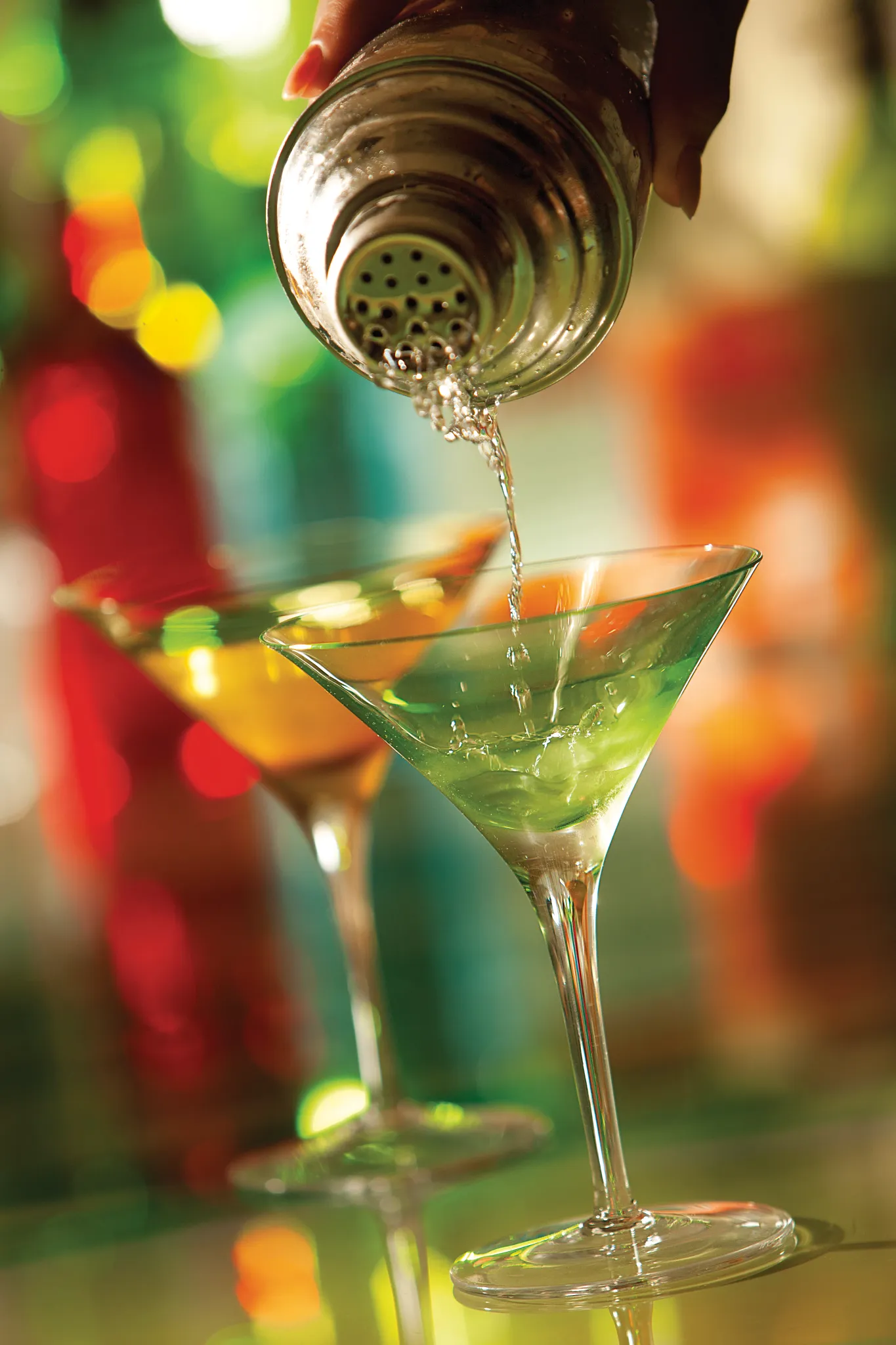 Handcrafted martini cocktail at Rendezvous Lobby Bar at Secrets Maroma Beach Riviera Cancun.